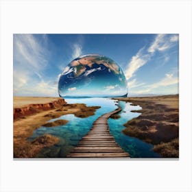 Earth In Space Canvas Print