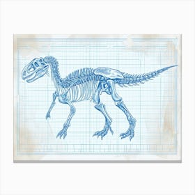 Parasaurolophus Skeleton Hand Drawn Blueprint 2 Canvas Print