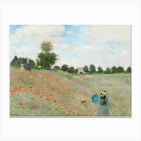 The Poppy Field near Argenteuil (1873) famous painting. Canvas Print
