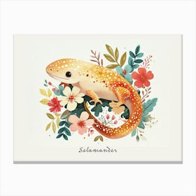 Little Floral Salamander Poster Canvas Print