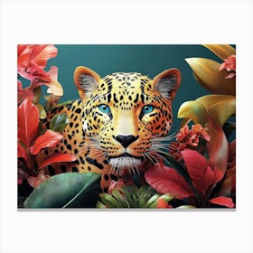 Leopard In The Jungle 3 Canvas Print