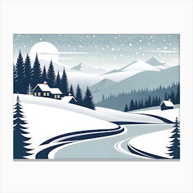 Christmas snow 9 vector art Canvas Print