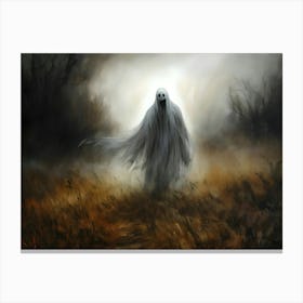 Ghost Walking In The Field Canvas Print