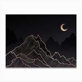 Moon And Mountains 1 Canvas Print