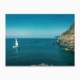 Cinque Terre Italy Blue Sea Canvas Print