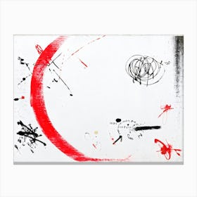 Abstract Digital Painting Featuring A Collection Of Circular And Oval Marks Crisp Handwritten Scrib (4) Canvas Print