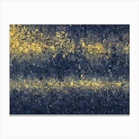 Abstract Background With A Repeating Pattern Of Small, Uneven, Squares In Shades Of Gray And Yellow Canvas Print