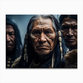 Indians In The Rain Canvas Print