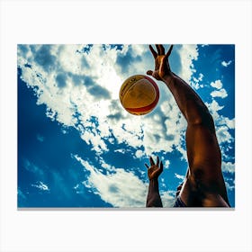 Volleyball Player Reaching For A Ball Canvas Print