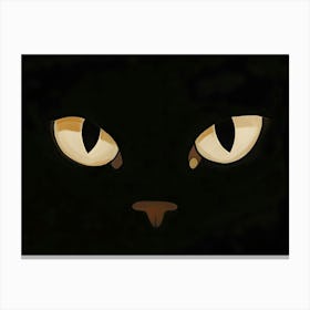 Black Cat Face Canvas Print