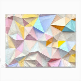 Pastel Abstract Triangles Poly Colors Geometric Background Canvas Print