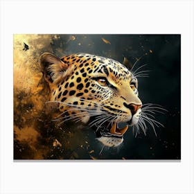 Fantasy Illustration Of A Wild Leopard Canvas Print