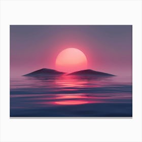 Sunset Over Water 8 Canvas Print