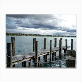 Pier On The Lake Canvas Print