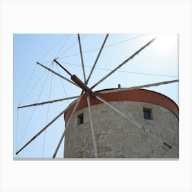 Windmill In Greece Canvas Print