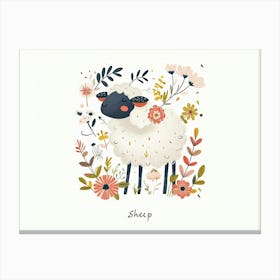 Little Floral Sheep 1 Poster Canvas Print