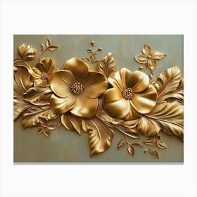 Gold Flowers 44 Canvas Print