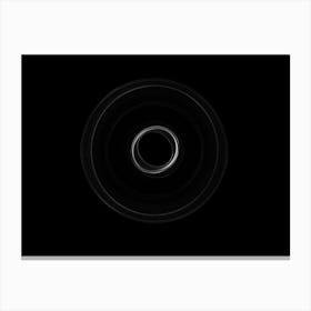 Glowing Abstract Curved Black And White Lines 9 Canvas Print