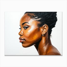 Side Profile Of Beautiful Woman Oil Painting 120 Canvas Print