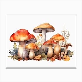 Watercolor Mushrooms 1 Canvas Print