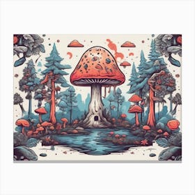 Mushroom In The Forest 2 Canvas Print