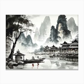 Chinese Village Canvas Print