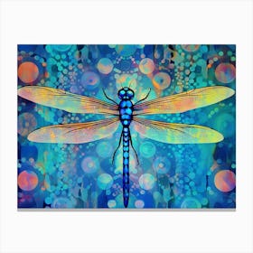 Dragonfly Blue Eyed Darner Aeshna Illustration Minimal 8 Canvas Print