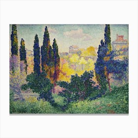 Cypresses In Cagnes, Henri Edmond Cross Canvas Print