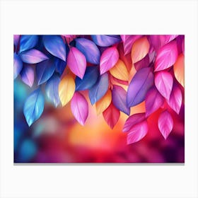 Elegant Colorful With Vibrant Leaves Hanging Branches Illustration Background 1 Canvas Print