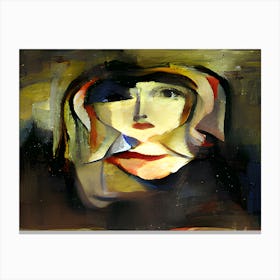 Portrait Of A Women In Black Canvas Print
