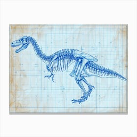 Edmontosaurus Skeleton Hand Drawn Blueprint 1 Canvas Print