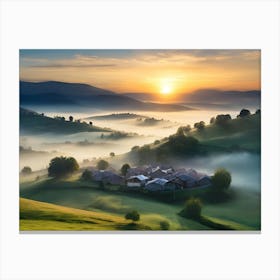 Sunrise In The Valley paintings art print 1 Canvas Print