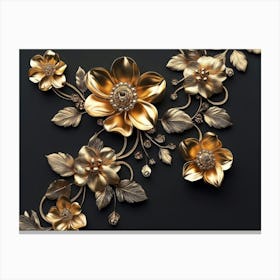 Gold Flowers 27 Canvas Print