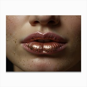 Gold Lips Canvas Print