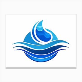 Water Drop Logo Canvas Print