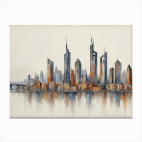 abstract cubist Cityscape of Frankfurt a. Main Canvas Print