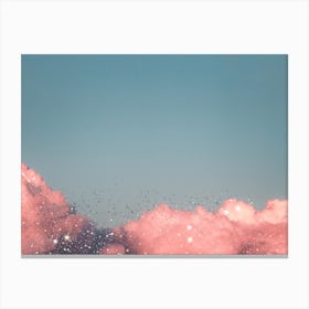 Pink Clouds Glitter Canvas Print