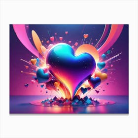 Colorful Heart Creative Art Print 36 Canvas Print