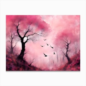 Pink Sakura Trees Canvas Print