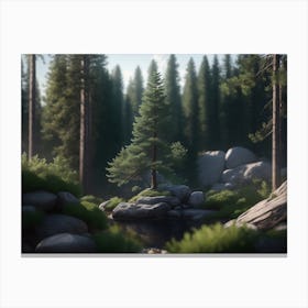 Tranquil Pine Forest Canvas Print