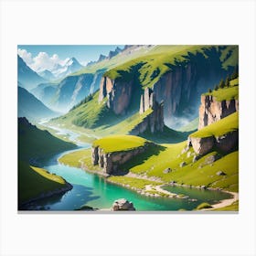 Valley In The Mountains Canvas Print