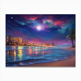Moon Light By Thee Bay Canvas Print
