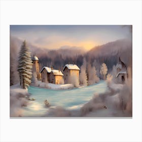 Winter Village 3 Canvas Print