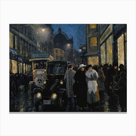 Night In London Vintage Poster Canvas Print
