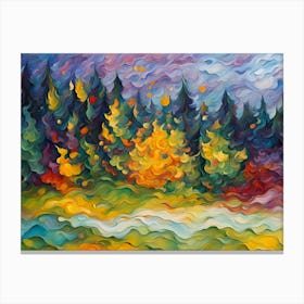 Forest Landscape Painting Canvas Print
