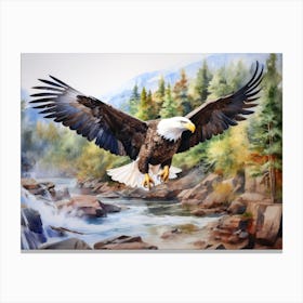 Bald Eagle - Watercolor style Canvas Print