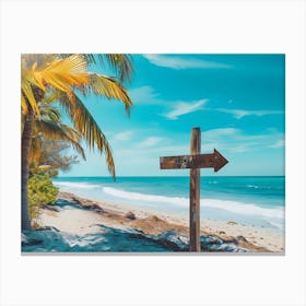 Beach Sign Canvas Print