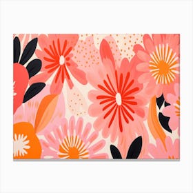 Pink And Orange Flowers 1 Canvas Print