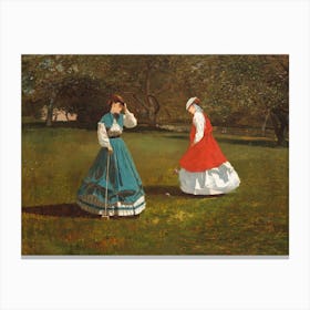 A Game Of Croquet (1866), Winslow Homer Canvas Print