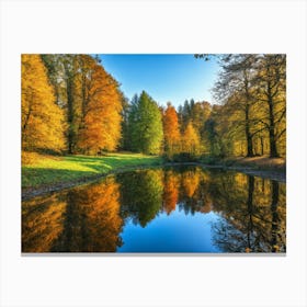 Serene Autumn Reflections 16 Canvas Print